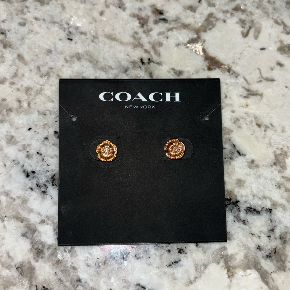 Rose Gold Flower stud Earrings - Never Used